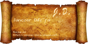 Janczer Dóra névjegykártya